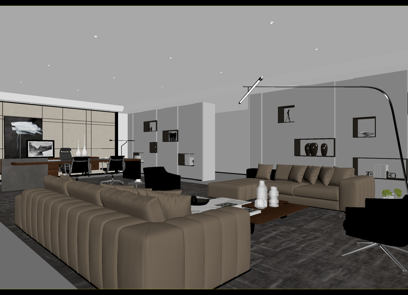 现代办公大厅3D模型下载【ID:1215047353】