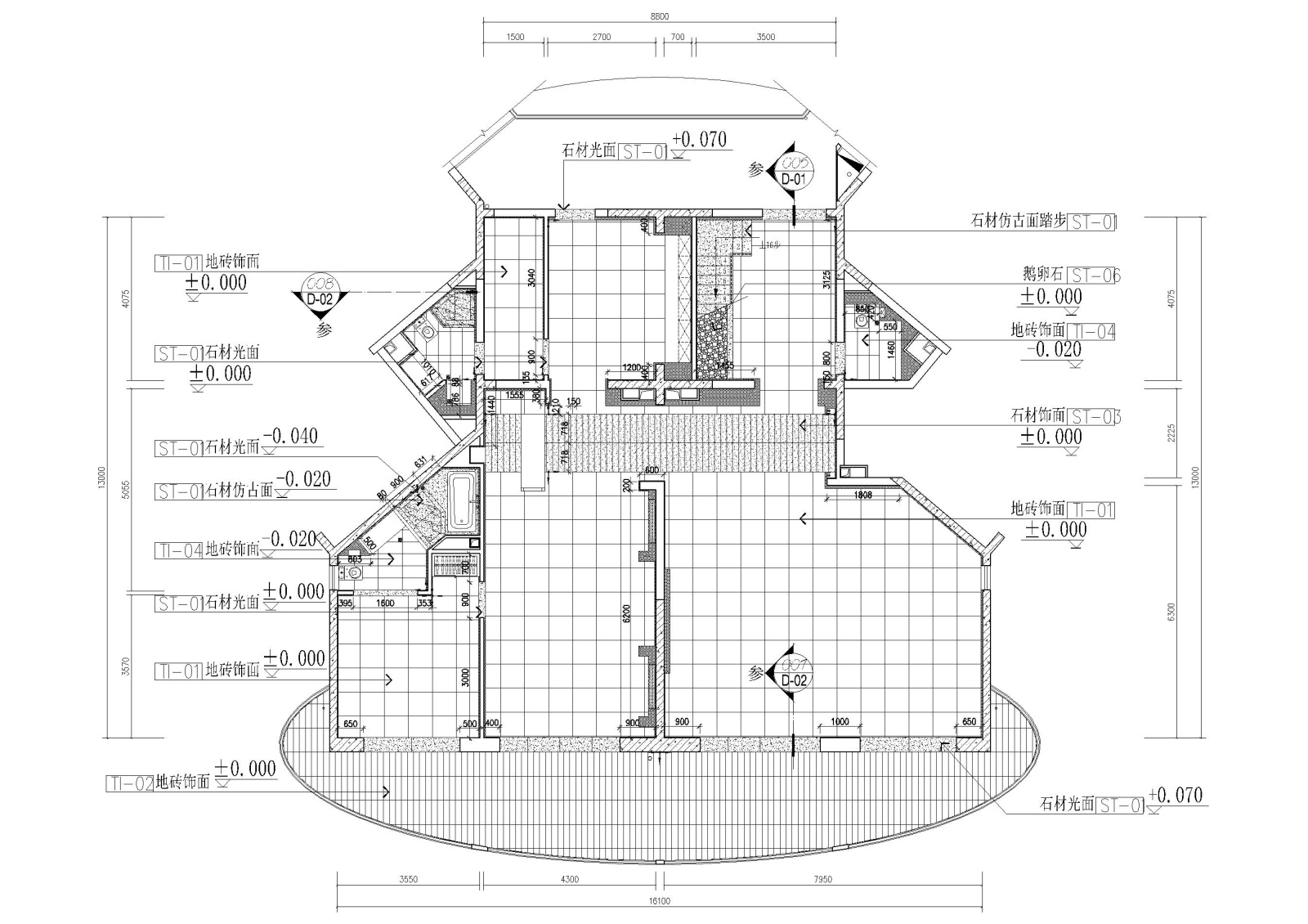 [海南]度假中心新中式复式样板间装饰施工图施工图下载【ID:160651138】