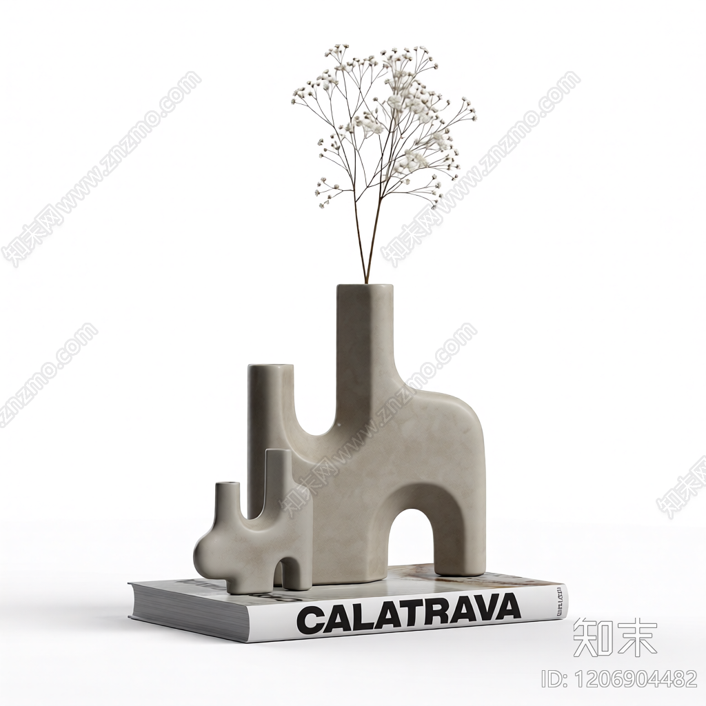 抽象花瓶装饰摆件3D模型下载【ID:1206904482】