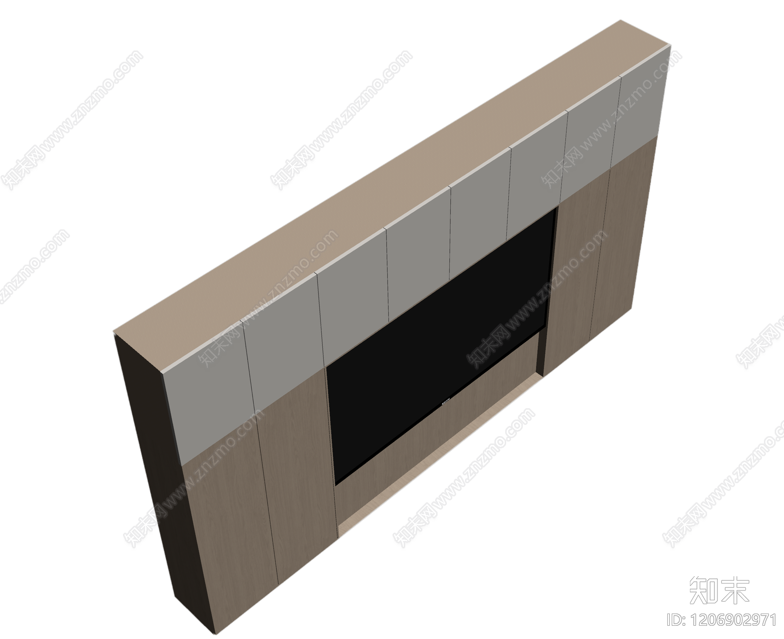 电视墙组合柜体3D模型下载【ID:1206902971】