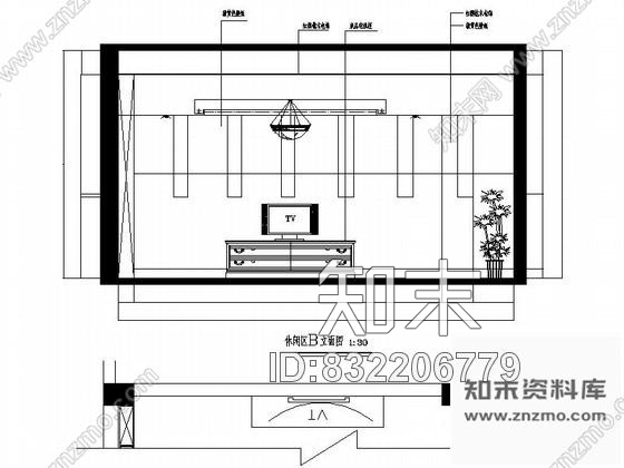 图块/节点别墅休闲区立面图cad施工图下载【ID:832206779】