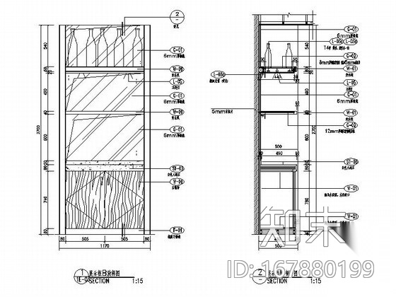 [广东]某酒坊展柜B详图施工图下载【ID:167880199】
