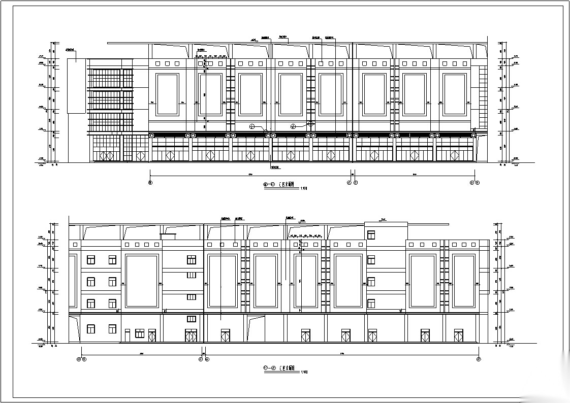 大型多层商场建筑设计施工图（CAD）cad施工图下载【ID:166568122】