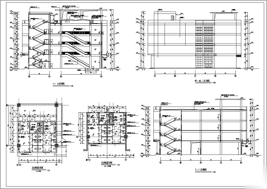 大型多层商场建筑设计施工图（CAD）cad施工图下载【ID:166568122】