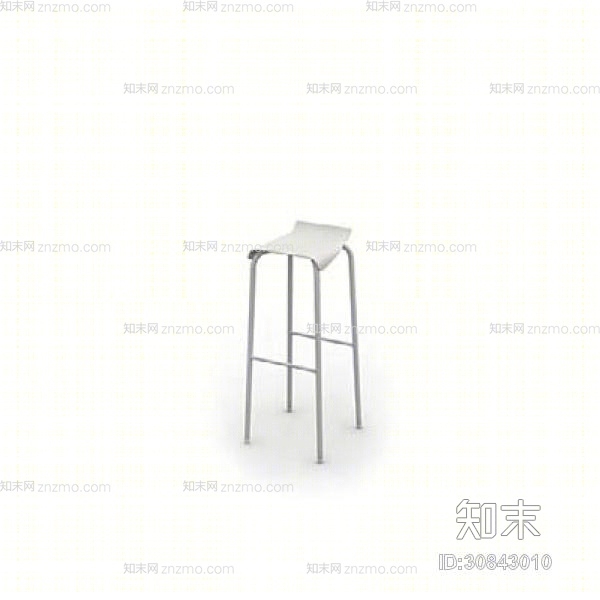 现代灰色铁艺吧椅3D模型下载【ID:30843010】