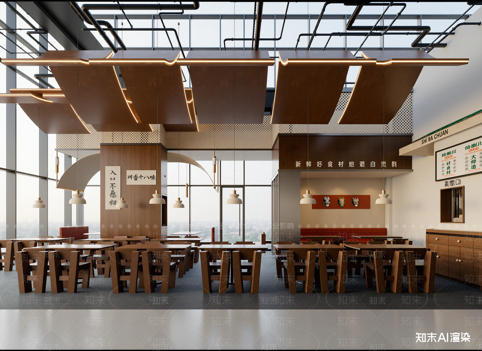 新中式火锅店3D模型下载【ID:1214127187】