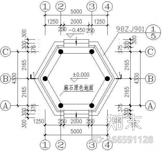 重檐六角亭全套施工图cad施工图下载【ID:166591128】