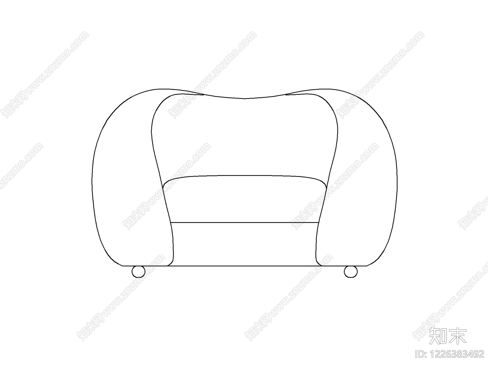 沙发cad施工图下载【ID:1226383492】