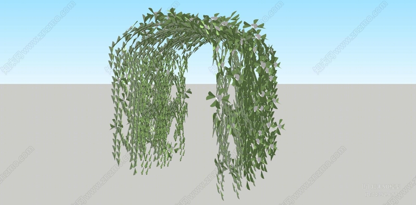 现代植物花园拱门SU模型下载【ID:743929657】
