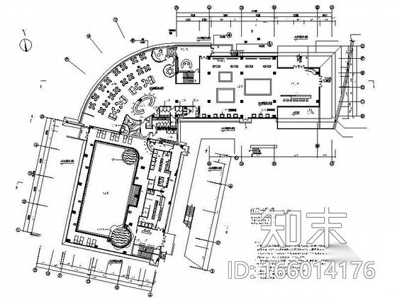 [重庆]某国际温泉城销售中心施工图cad施工图下载【ID:166014176】