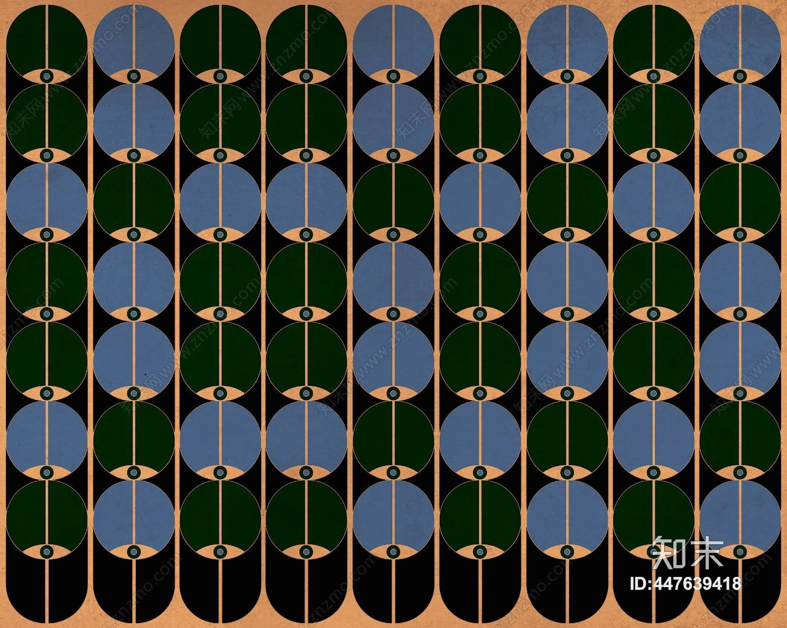 现代轻奢简约蓝绿黄黑几何图形拼接装饰壁纸壁画贴图下载【ID:447639418】