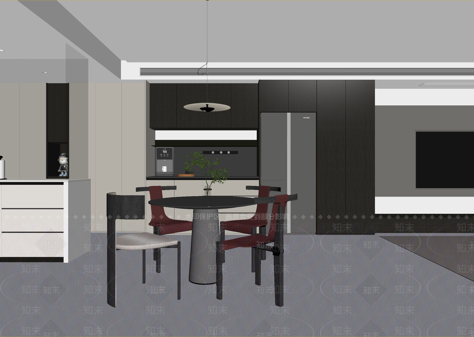 现代客餐厅3D模型下载【ID:1215160789】