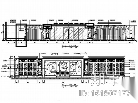 精装豪华欧式风格KTV大厅设计室内装修图（含效果）cad施工图下载【ID:161807177】