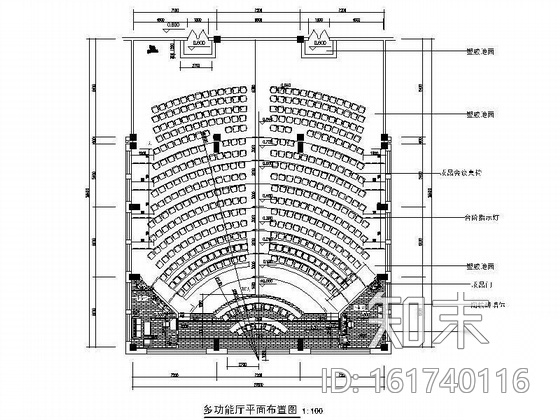 500平方多功能厅设计图(含效果)cad施工图下载【ID:161740116】