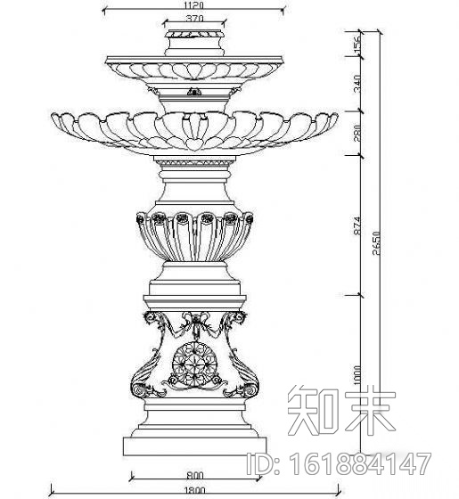 西式水池喷泉cad施工图下载【ID:161884147】