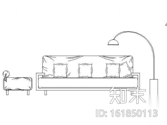 沙发立面图块集施工图下载【ID:161850113】