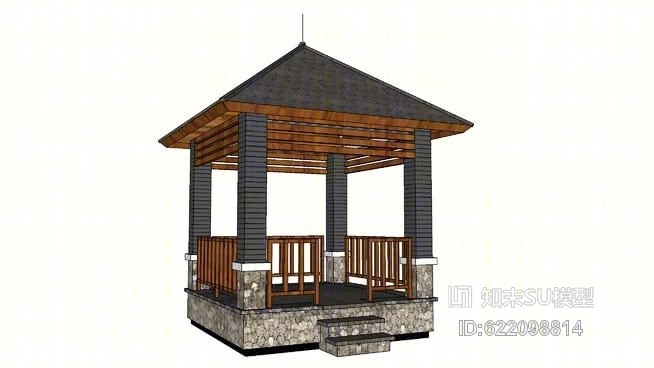 凉亭SU模型下载【ID:622098814】