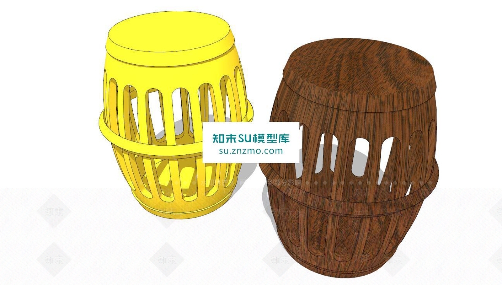 中式现代坐凳SU模型下载【ID:168430182】