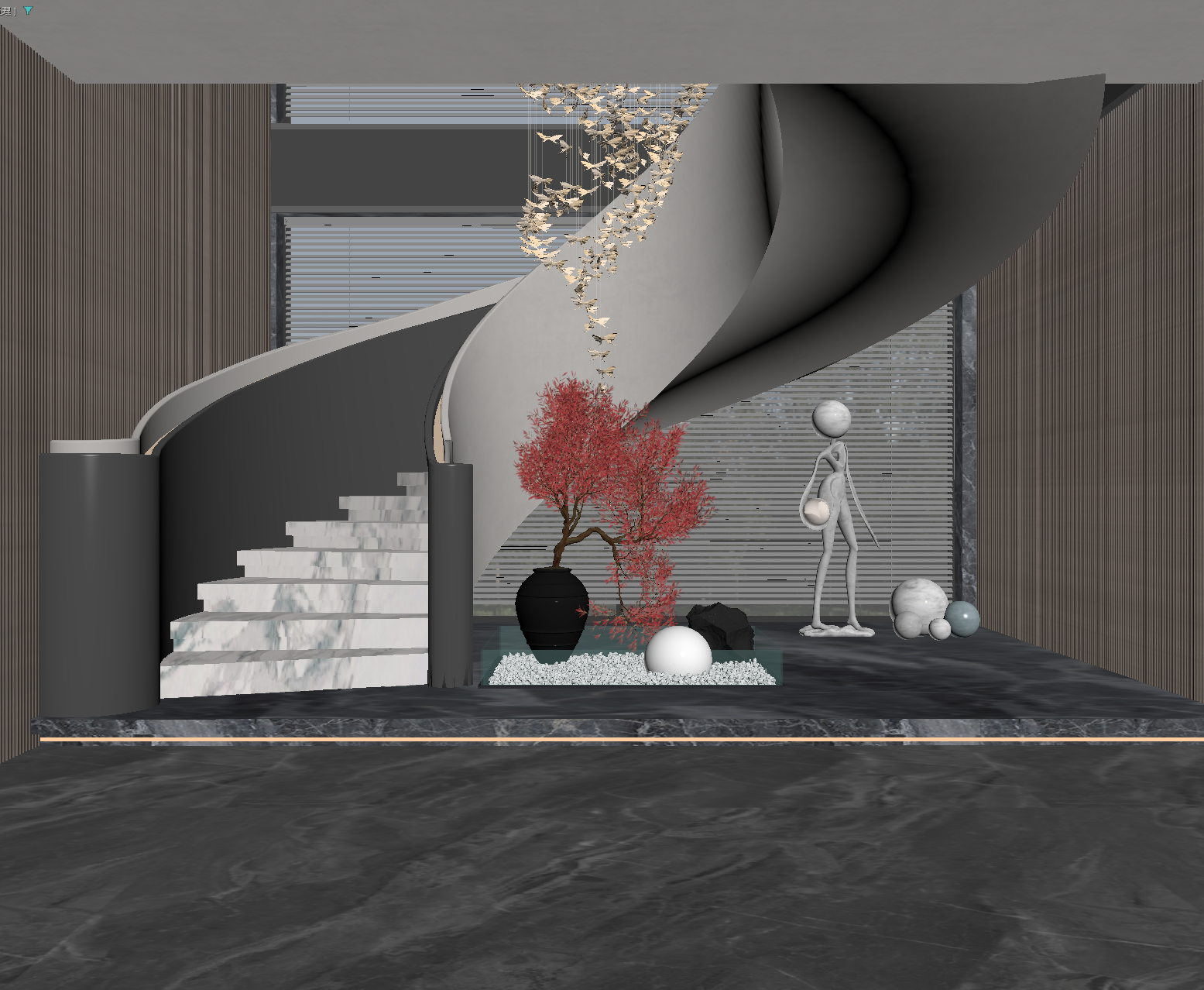 现代酒店大堂3D模型下载【ID:1214351503】