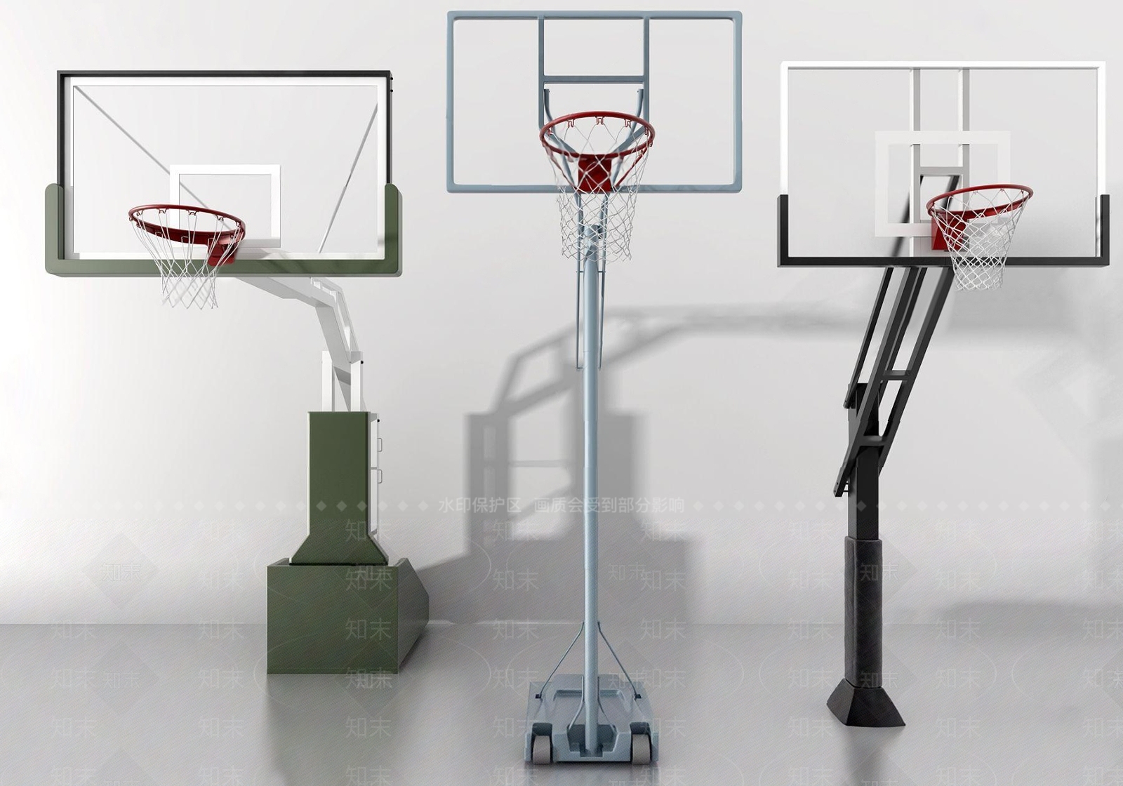 现代篮球架3D模型下载【ID:975156964】