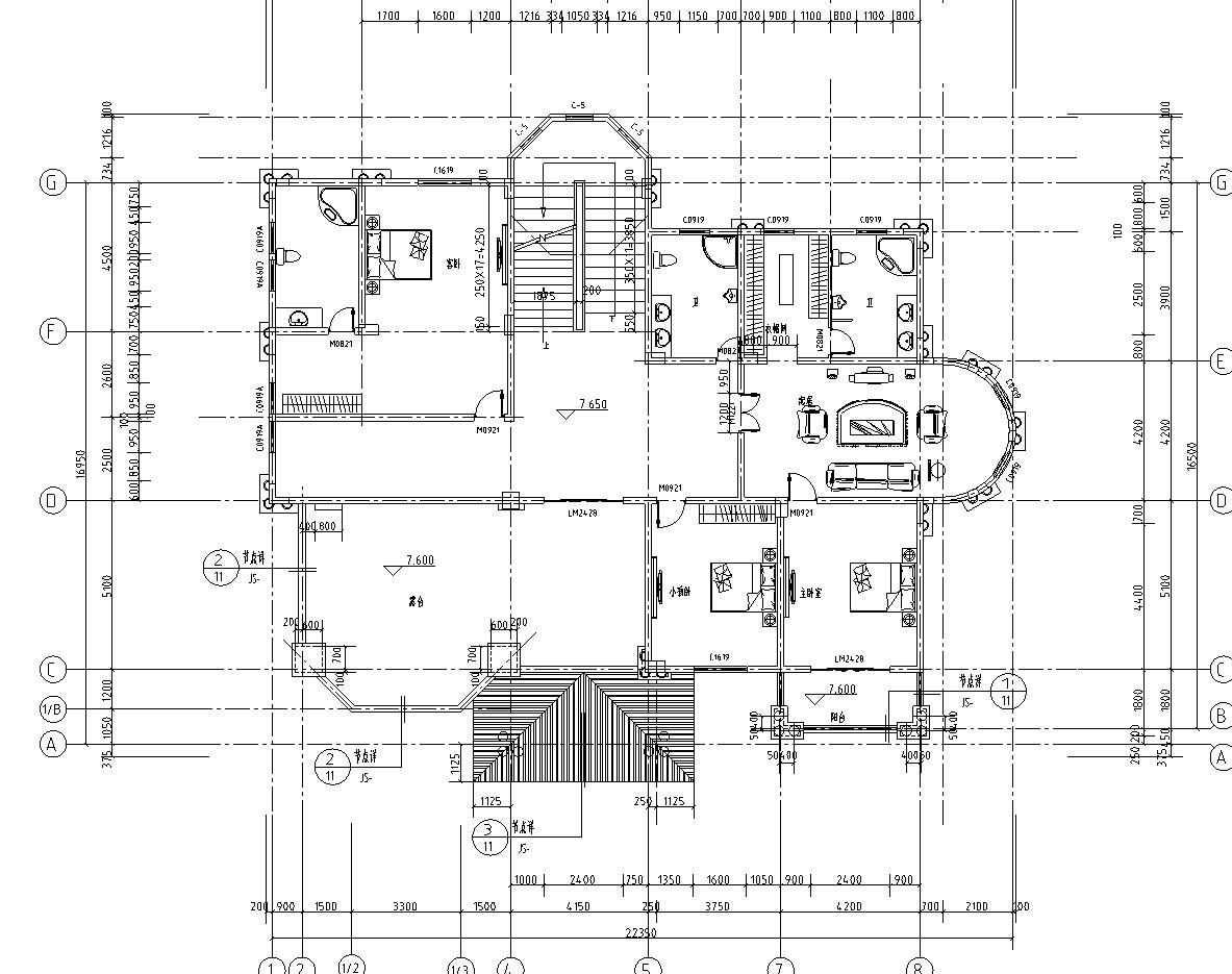 三层豪华别墅建筑设计方案（包含效果图+CAD）施工图下载【ID:166580192】