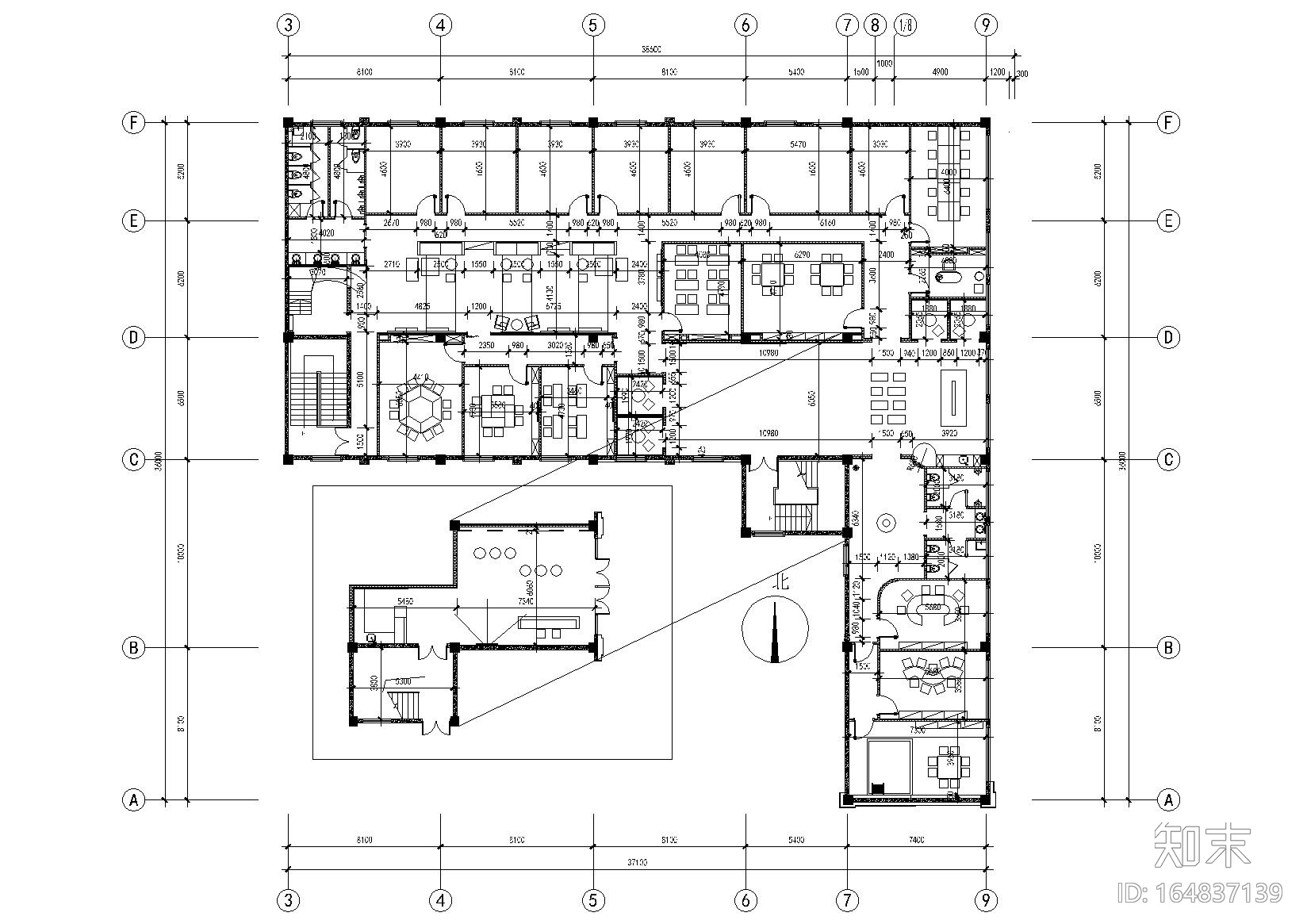 [江苏]昆山英语培训中心全套施工图_效果图cad施工图下载【ID:164837139】