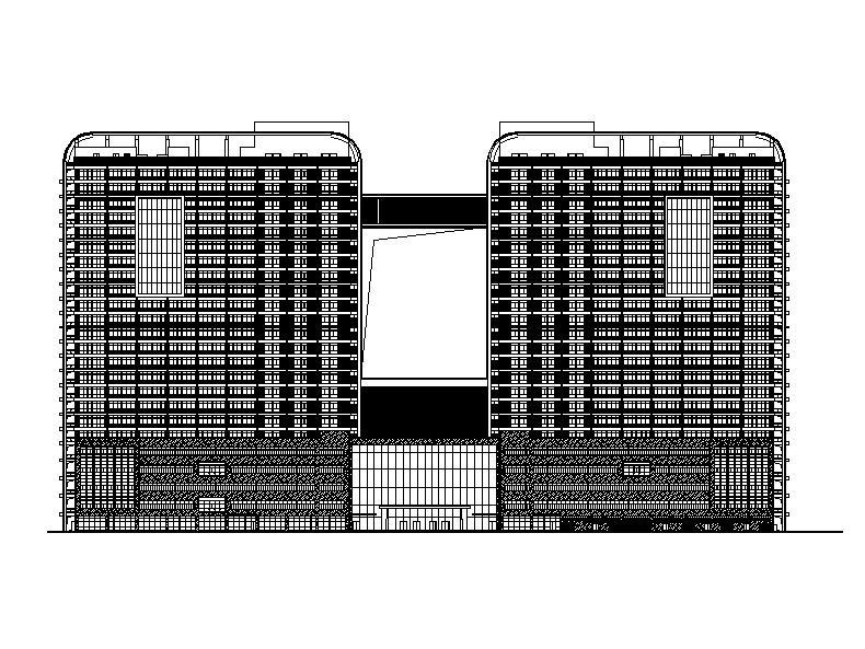 [安徽]高层双子塔式省级2000床综合性医院建筑施工图cad施工图下载【ID:151581101】