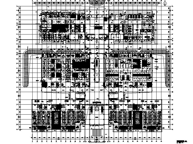 [安徽]高层双子塔式省级2000床综合性医院建筑施工图cad施工图下载【ID:151581101】