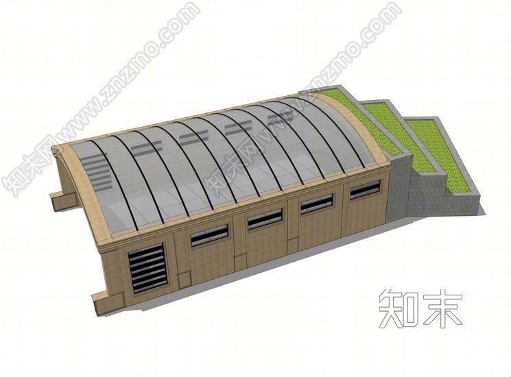 地下车库出入口SU模型下载【ID:149546203】