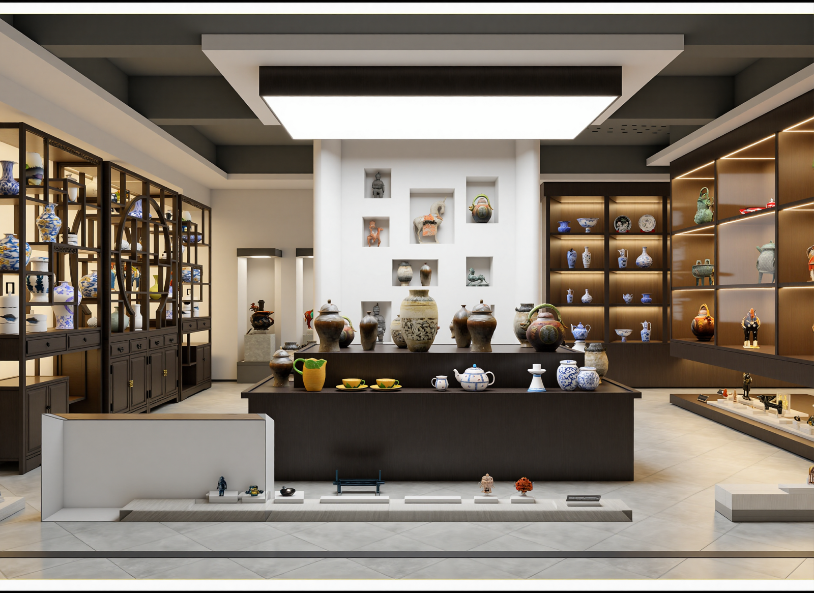 中式陶瓷展厅3D模型下载【ID:1214859569】