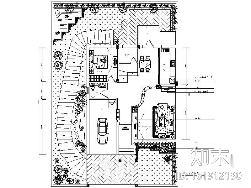 现代别墅装修图(含效果)cad施工图下载【ID:161912130】