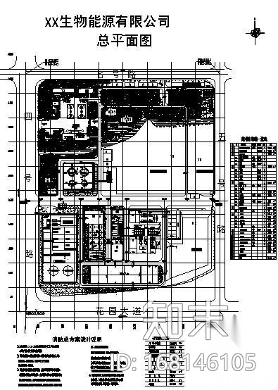某生物能源公司厂区消防设计图纸施工图下载【ID:168146105】