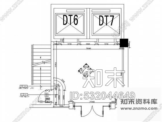 施工图深圳酒店DT型大堂电梯间室内装修图施工图下载【ID:532044649】