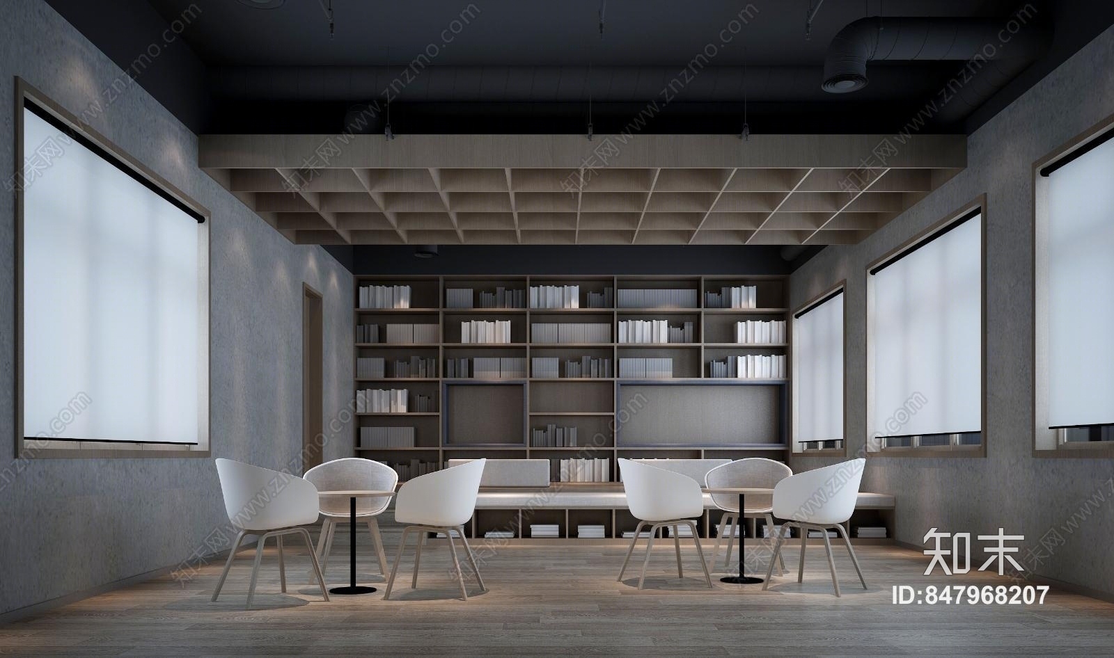 现代图书馆3D模型下载【ID:847968207】
