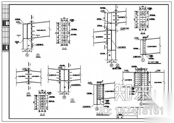 某门式刚架钢柱与钢梁连接节点构造详图cad施工图下载【ID:167418161】