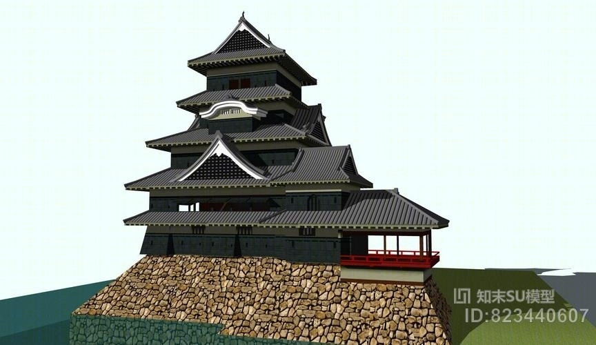 日本松本城城堡SU模型下载【ID:823440607】