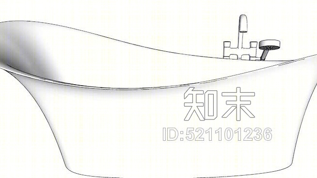 带配件浴缸SU模型下载【ID:521101236】