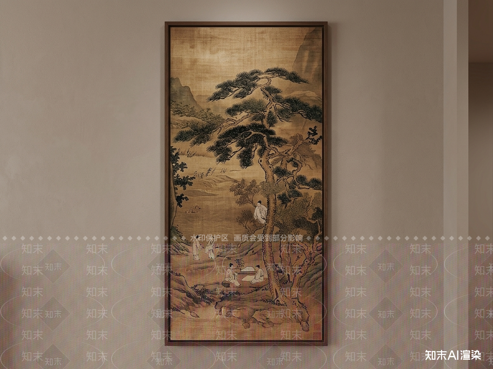 中式挂画挂画3D模型下载【ID:1227331724】