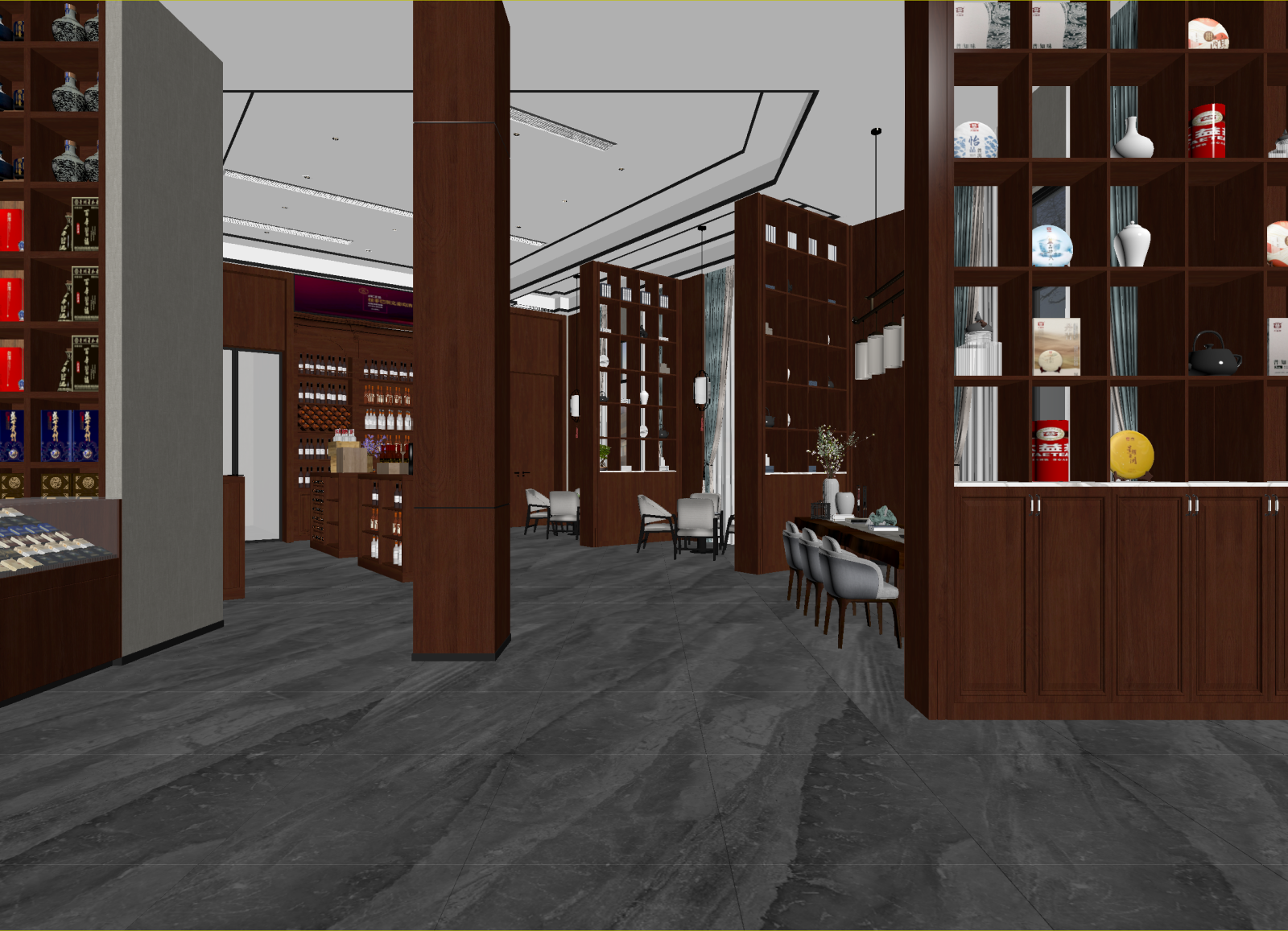 新中式售楼处3D模型下载【ID:1214266934】