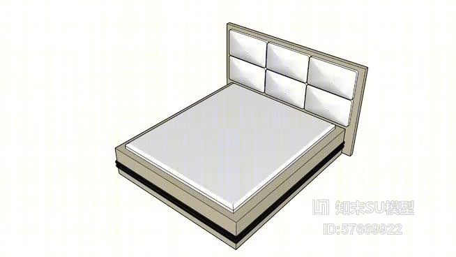 双人床SU模型下载【ID:57669922】