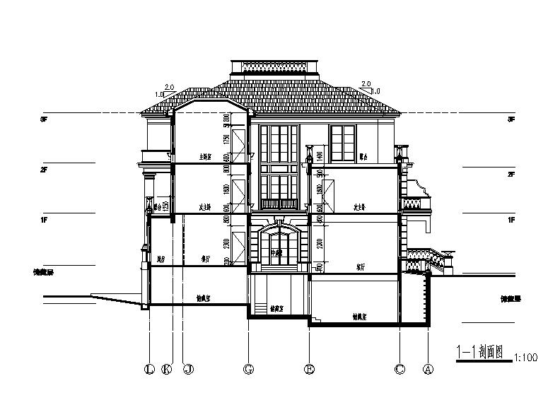 浙江四层砖混结构法式小花园住宅建筑cad施工图下载【ID:168486179】