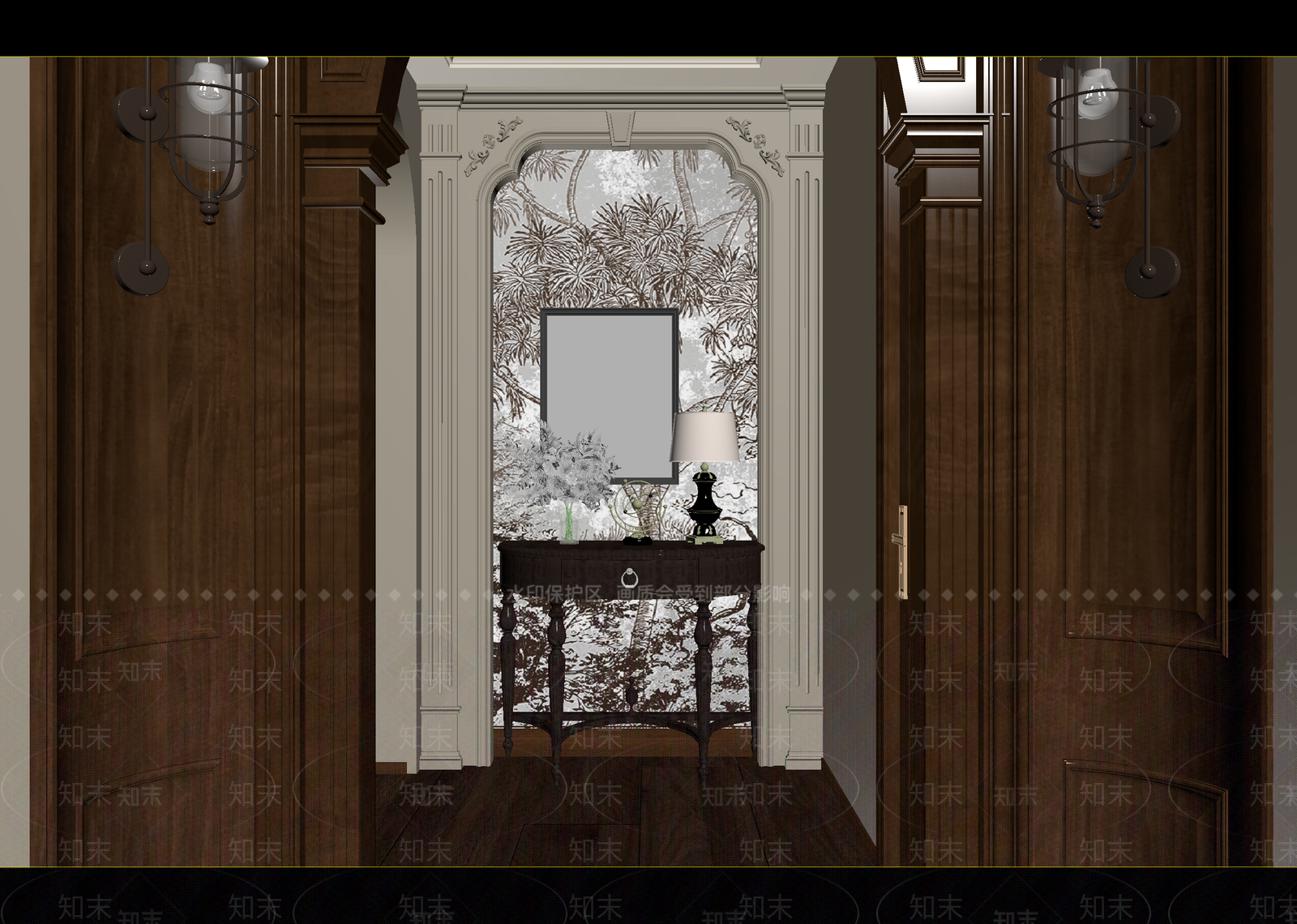 美式玄关3D模型下载【ID:1215011925】
