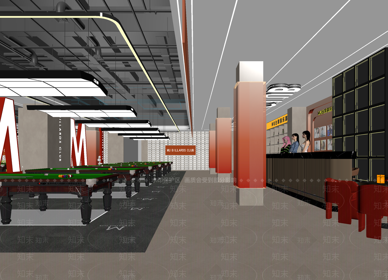 现代台球室3D模型下载【ID:1215148558】
