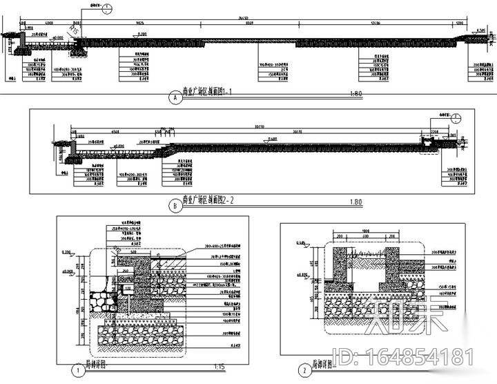 [浙江]某中学校园环境景观改造设计施工图cad施工图下载【ID:164854181】