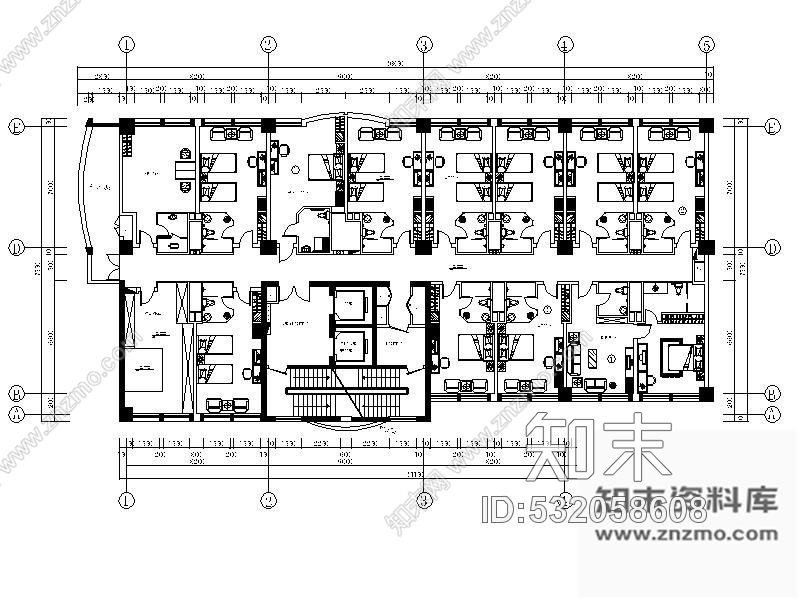 施工图某大酒店局部室内客房装修施工图cad施工图下载【ID:532058608】