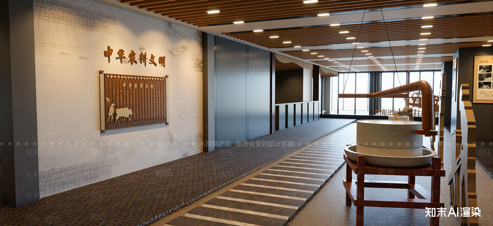 新中式农业展厅SU模型下载【ID:1222127377】