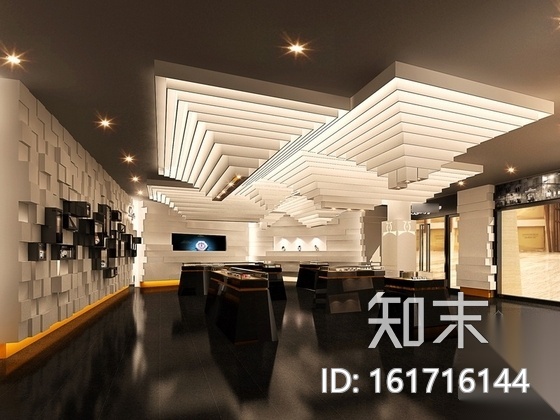 [成都]某奢华手表精品店室内装修施工图（含效果）cad施工图下载【ID:161716144】
