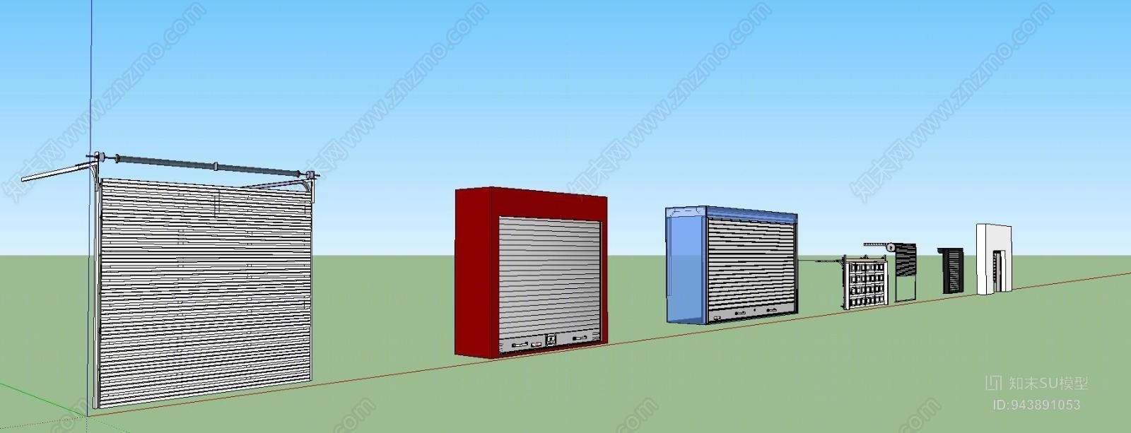 现代卷帘门SU模型下载【ID:943891053】