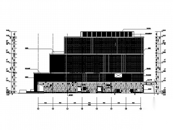 [广东] 9层现代风格文化阅览中心建筑施工图（20...cad施工图下载【ID:166064184】