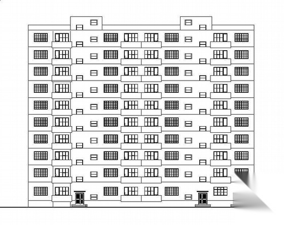 [佳木斯]某一梯两户十层住宅建筑施工图cad施工图下载【ID:167213173】